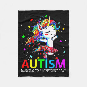 Autismus tanzt zu einem anderen Schlag Einhorn Fleecedecke