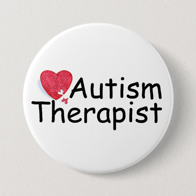 Autismus-Therapeut (Hrt Puzzlespiel) Button (Vorderseite)