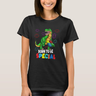 Autismus Tyrannosaurus Rex Sagt Puzzle Geboren Um T-Shirt