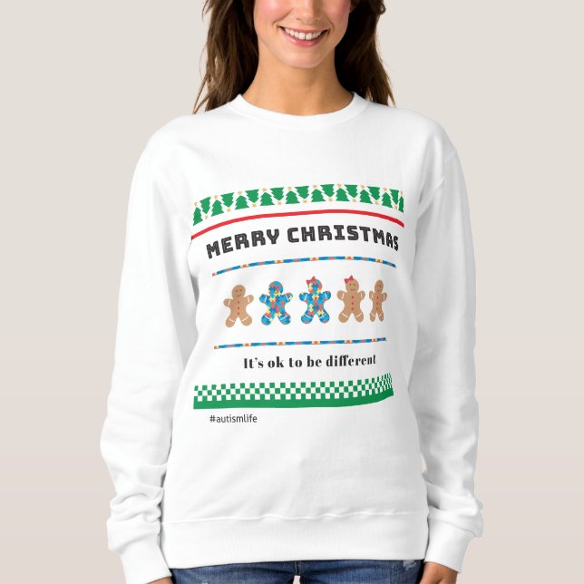 Autismus Ugly Sweater Sweatshirt (Vorderseite)