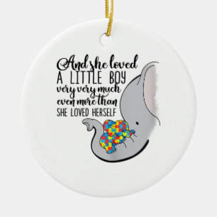 Autismus  Und sie liebte einen kleinen Jungen sehr Keramik Ornament