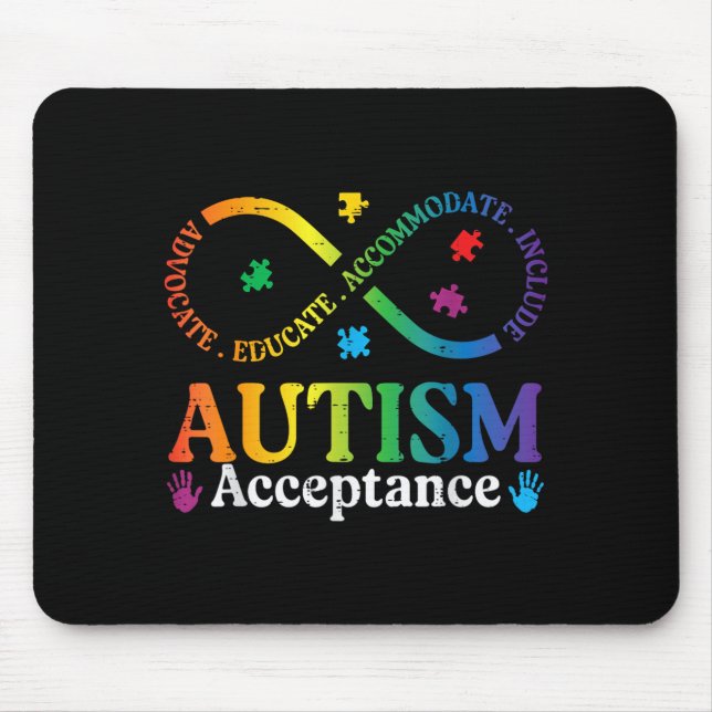 Autismus-Unendlichkeitssymbol ASD-Bewusstsein-Akze Mousepad (Vorne)