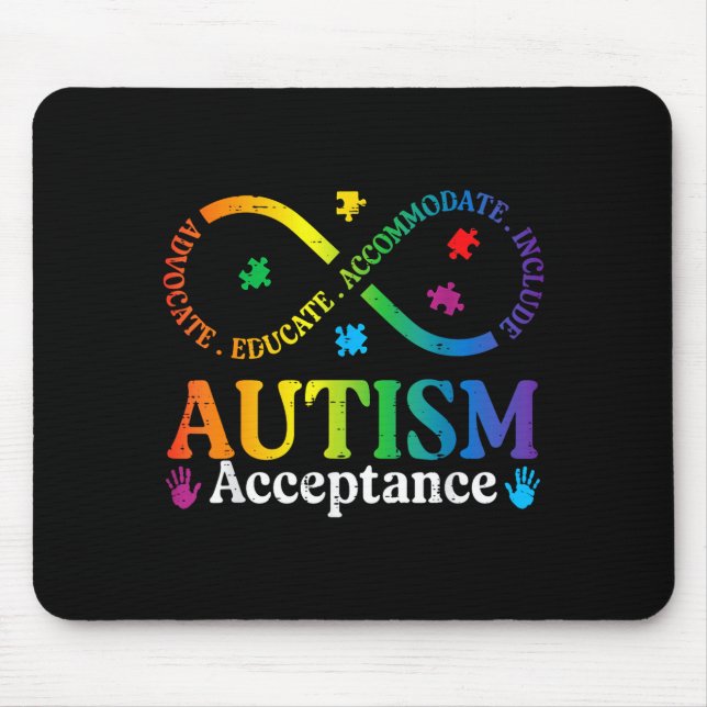 Autismus-Unendlichkeitssymbol ASD-Bewusstsein-Akze Mousepad (Vorne)