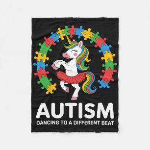 Autismus Unicorn tanzen Anderes Beat-Bewusstsein g Fleecedecke