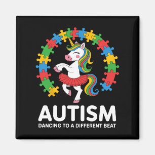 Autismus Unicorn tanzen Anderes Beat-Bewusstsein g Magnet
