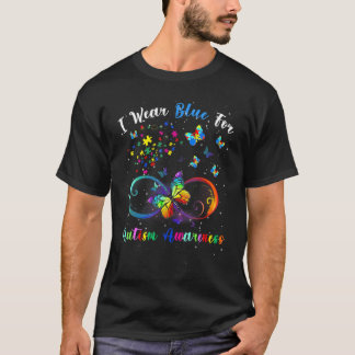 Autismus Unterstützung Bewusstsein Ich Trage Blau  T-Shirt