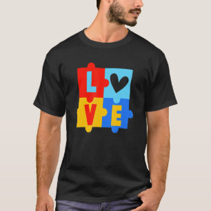 Autismus Valentinstag Liebesherzpuzzle Autistisch  T-Shirt