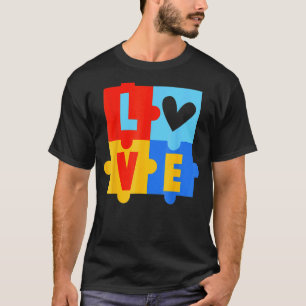Autismus Valentinstag Puzzle Liebe Herz Autistisch T-Shirt