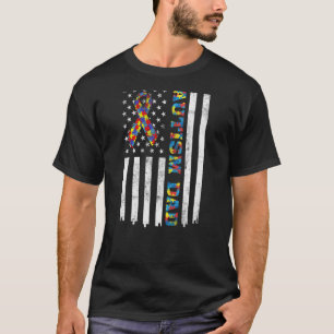 Autismus-Vater Autismus-Bewusstseins-Schleife Amer T-Shirt