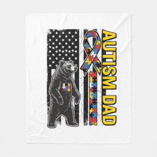 Autismus-Vater-Bär-Flagge-Bewusstseins-Shirt-Desig Fleecedecke