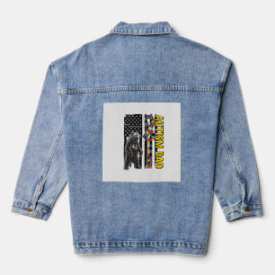 Autismus-Vater-Bär-Flagge-Bewusstseins-Shirt-Desig Jeansjacke