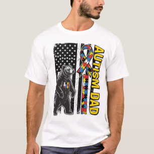 Autismus-Vater-Bär-Flagge-Bewusstseins-Shirt-Desig T-Shirt