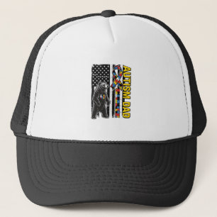Autismus-Vater-Bär-Flagge-Bewusstseins-Shirt-Desig Truckerkappe