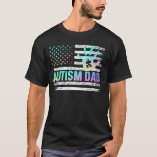 Autismus-Vater-Bewusstsein Amerikanische Flagge US T-Shirt