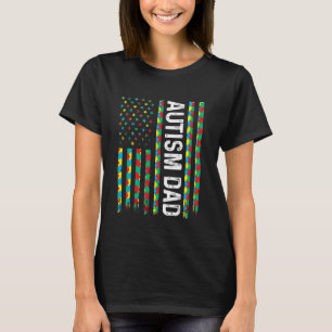 Autismus-Vater-Bewusstsein Amerikanische Flagge US T-Shirt