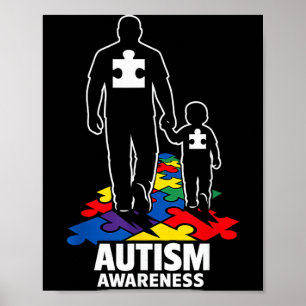 Autismus-Vater-Geht-Zusammen-Puzzle Poster