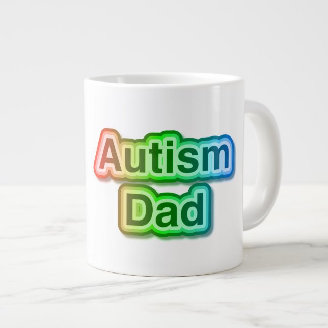 Autismus Vater Jumbo Geschenk Tasse (Vorderseite Rechts)