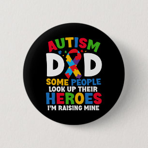 Autismus Vater Puzzle Ribbon Proud Son Hero Autism Button