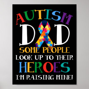 Autismus Vater Puzzle Ribbon Sohn ist mein Held Au Poster