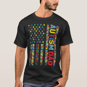 Autismus Vater Puzzle US Flag Kinderbewusstsein wä T-Shirt
