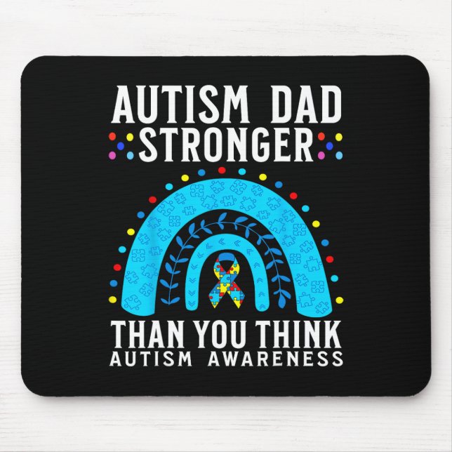 Autismus Vater stärker als du denkst Autismus Awar Mousepad (Vorne)