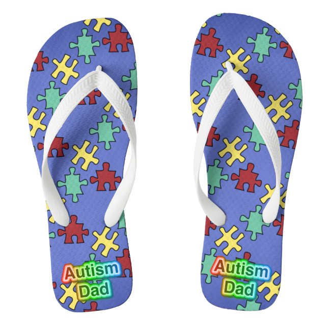 Autismus Vater unisex Erwachsene Flip Flops, breit Flip Flops (Fußbett)