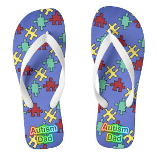 Autismus Vater unisex Erwachsene Flip Flops, breit Flops