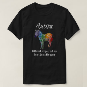 Autismus - "verschiedene Streifen" mit farbigem T-Shirt