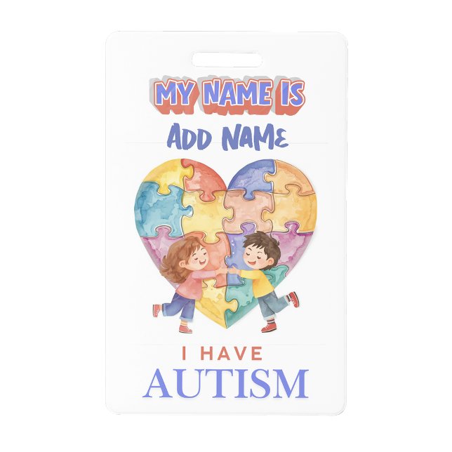 Autismus-Warn-Ausweis-Tag Ausweis (Autism Alert id Badge Tag)