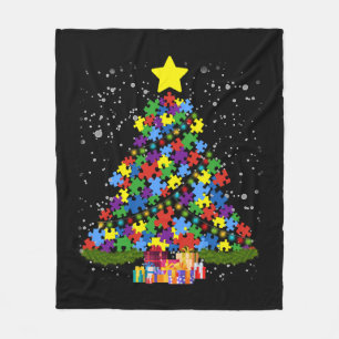 Autismus - Weihnachtsbaum Fleecedecke