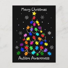 Autismus Weihnachtsbaum Postkarte