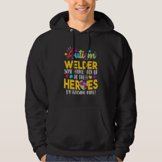 Autismus Welder Leute schauen ihre Helden auf, die Hoodie