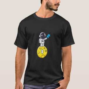 Autismus Welt Person Mond Blau Puzzle Teil Autismu T-Shirt