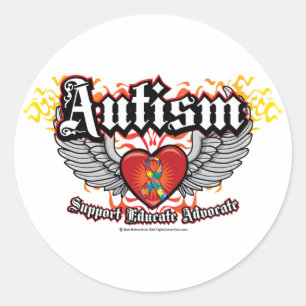 Autismus Wings Runder Aufkleber