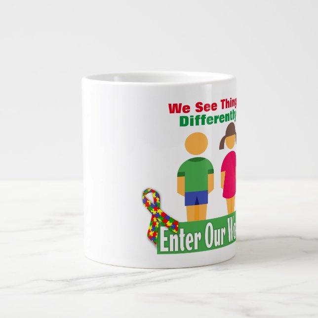 Autismus World - Jumbo-Tasse (Vorderseite)