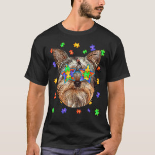 Autismus Yorkshire Terrier Hund Puzzle Sonnenbrill T-Shirt