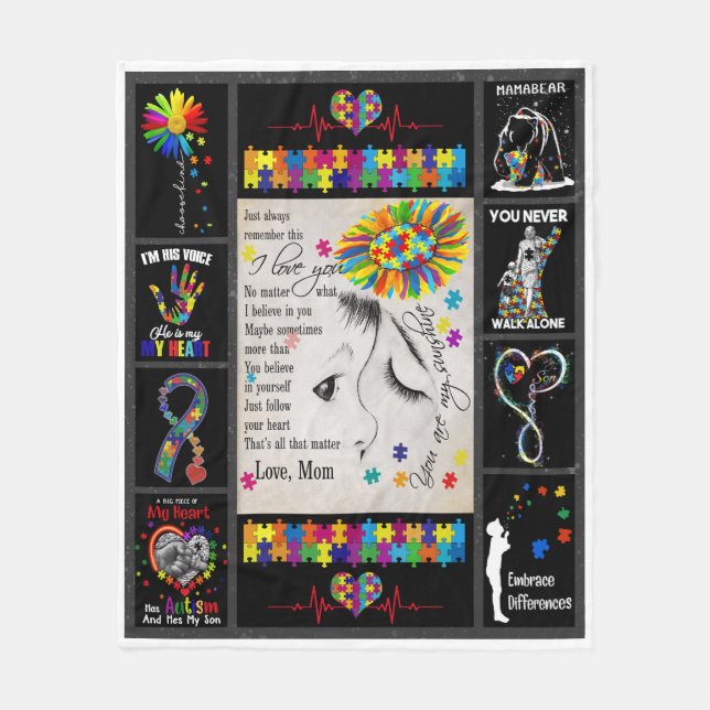 Autismus zu meinem Sohn von der Mama aus bist du m Fleecedecke (Vorderseite)