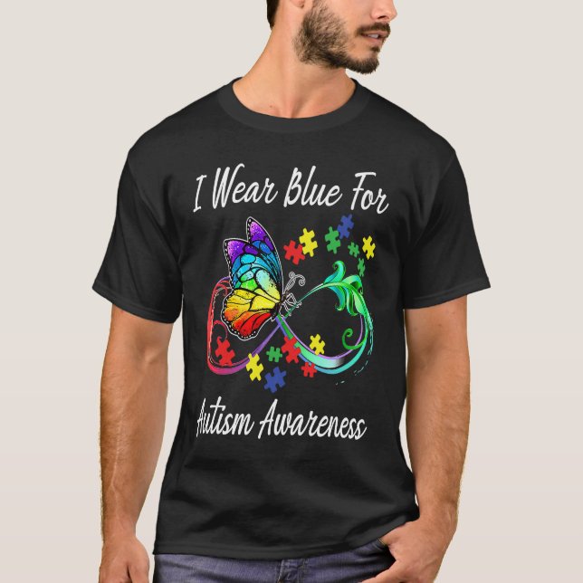 Autismusbewusstsein Ich trage Blau für Autismus-Be T-Shirt (Vorderseite)