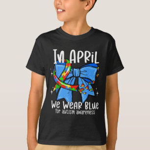 Autismusbewusstsein im April tragen wir blaues Ban T-Shirt
