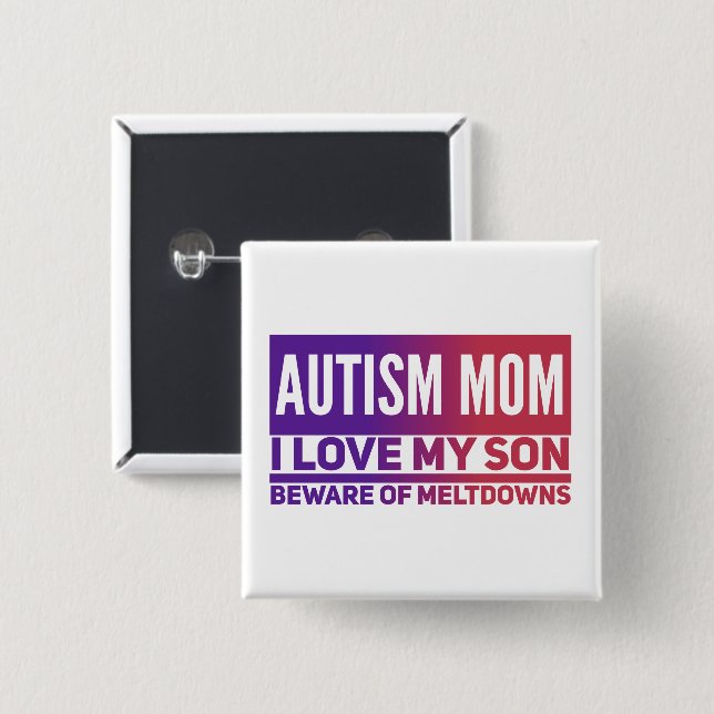 AutismusMom - Square Button (Vorne & Hinten)