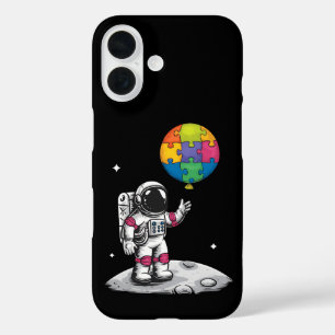 Autistic Astronaut Balloon Space Autiseness Awaren iPhone 16 Hülle
