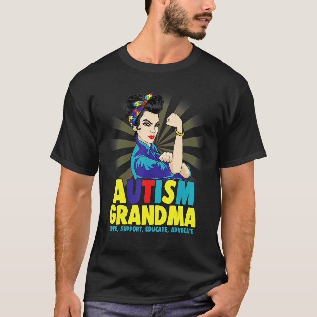 Autistic Autism Awareness Grandma Strong Shirts Wo (Vorderseite)