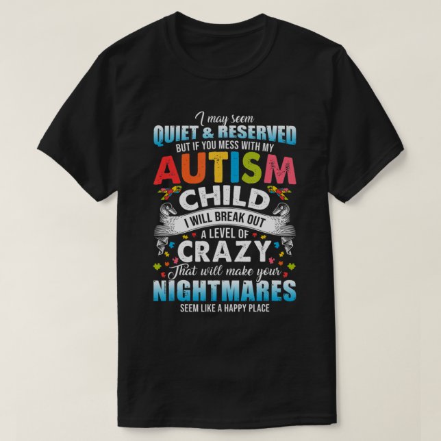 Autistic Autism Awareness Puzzle Pieces Proud Auti T-Shirt (Design vorne)