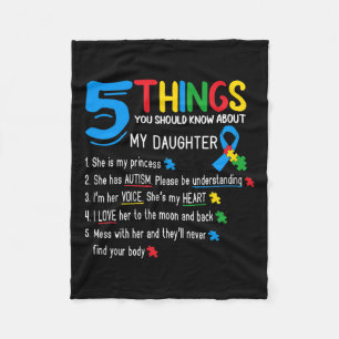 Autistic Daughter Autismus Awareness Support Mama  Fleecedecke
