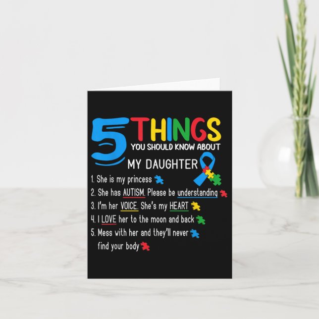 Autistic Daughter Autismus Awareness Support Mama  Karte (Vorderseite)