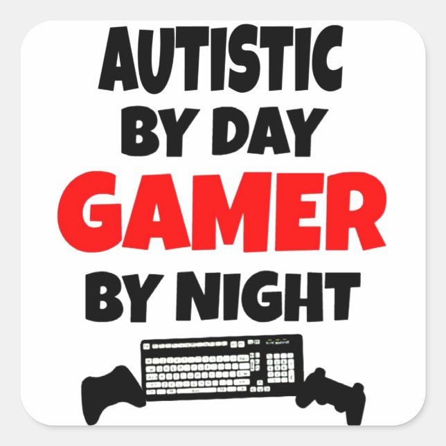 Autistic Gamer Quadratischer Aufkleber (Vorderseite)