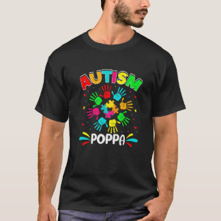 Autistic Poppa Puzzle Unterstützung Familie Autism T-Shirt