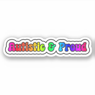 Autistic & Proud Rainbow Neurodiversity Aufkleber