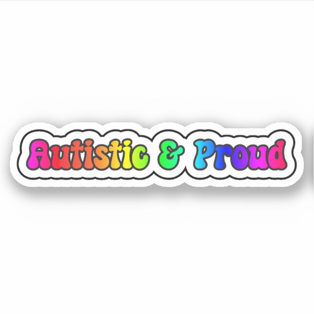 Autistic & Proud Rainbow Neurodiversity Aufkleber (Vorderseite)