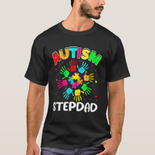 Autistic Stepdad Puzzle Unterstützung Familie Auti T-Shirt